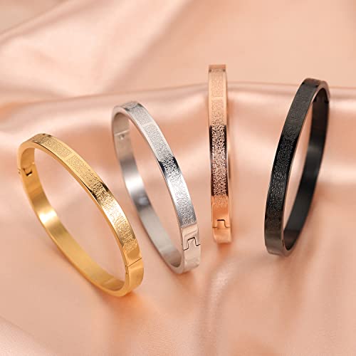 Qitian Islamic Jewelry Gifts for Women Allah Gold Bangles Bracelets Ayatul Kursi Arabic Cuff Bracelet for Women Men Islam Eid Ramadan New Year Gifts - color: N-Silver-Oval - women