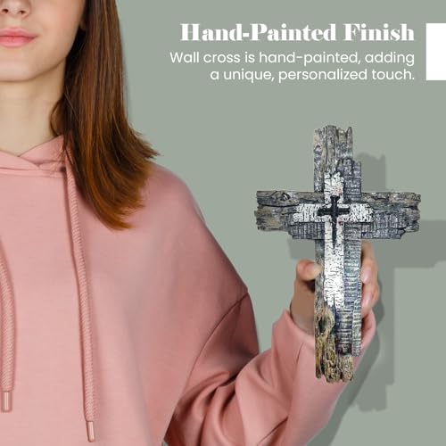 Taprion Modern Rustic Wall Cross Christian Cross Wall Decor
