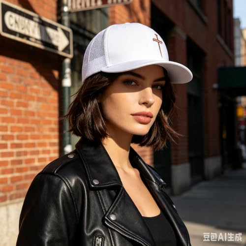 Unisex Embroidered 3 Nails Cross Hats for Men and Women,One Size Fits Most - color: 3 Nails Cross Trucker Hat All White