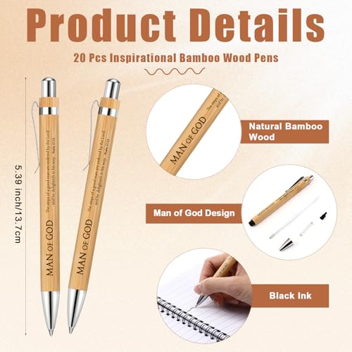 Sayglossy 20 Sets Man of God Christian Gifts Journals with Pens for Men
