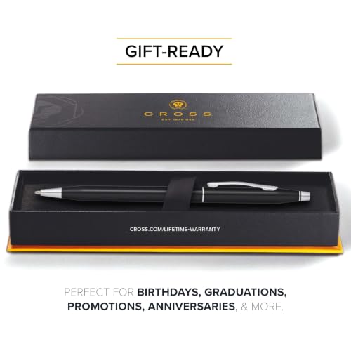 Cross Classic Century Black Lacquer Ballpoint Pen, Medium Point, Black Ink - color: Black & Chrome