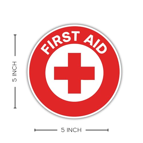 First Aid Vinyl Sticker, 5 Inches, Waterproof Decal for Laptop | Windows | Tablet | Car | Truck | Water Bottle