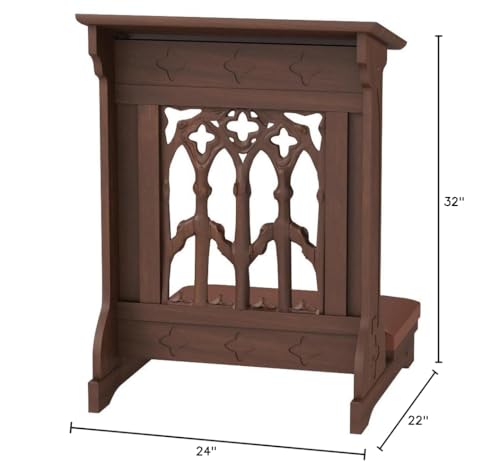 Maple Hardwood Padded Church Prayer Kneeler in Walnut Stain Finish, 24 Inch - color: Walnut