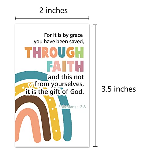 60 Prayer Cards Mini Scripture Cards with Assorted Bible Verses for Children’s Bible Studies, Encouragement Cards for Kids Child, Inspirational Religious Christian Gifts for Family Children (JRM068) - color: Rainbow