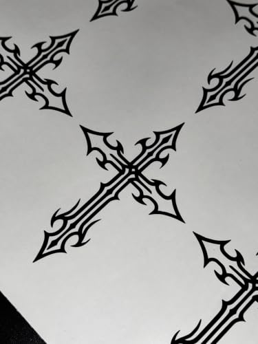 Gothic Cross | Car Sticker Vinyl Decal | Free Sticker in Every Order! | Windows Laptops Etc (Gloss Black) - color: Gloss Black