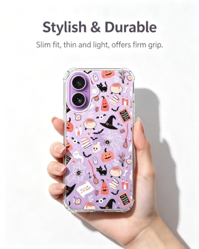 Halloween Mystic Clear Phone Case Compatible with iPhone 17, Spooky Ghosts Cats Phone Cover for iPhone 17 - color: Mystic Halloween