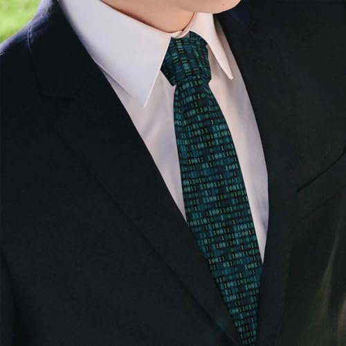 Men's Neckties, Novelty Printed Skinny Tie for Work Casual Party - color: Code