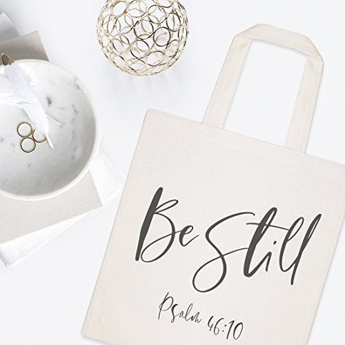 The Cotton & Canvas Co. Beach, Grocery, Farmers Market, Shopping and Travel Reusable Shoulder Tote and Handbag … - style: Be Still, Psalm 46:10