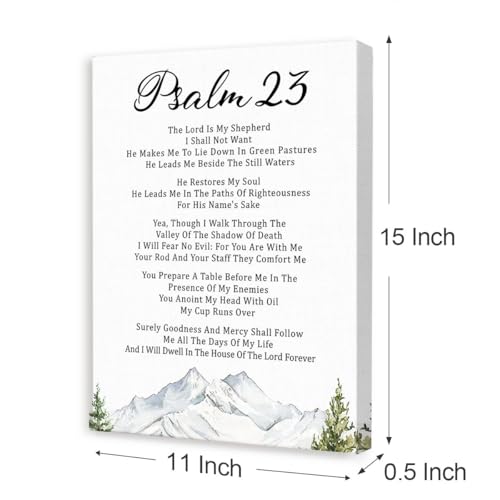 Psalm 23 the Lord is My Shepherd Wall Art,Christian Canvas Wall Art,Bible Verse Wall Decor,Scripture Religious Wall Decor for Christian Home Office Living Room - color: Psalm 23