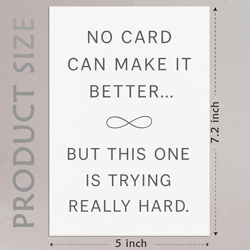 Cheerin Sympathy Card with Envelope - Bereavement Card for Loss of Loved One - Condolences Cards for Funeral or Memorial - Thoughtful Gift for Him or Her 5x7 Inch - style: Trying My Best Sympathy