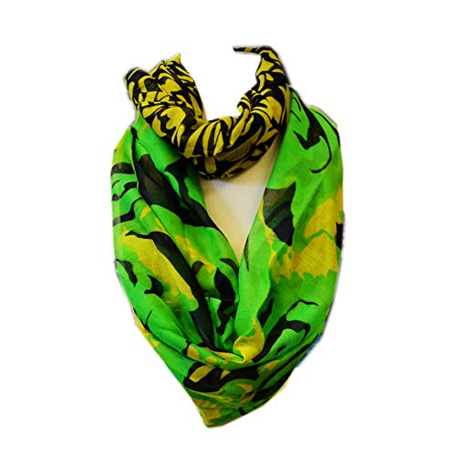 Floral Light Weight X Large Infinity Scarf - color: Rose Pattern Green