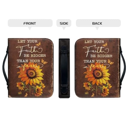 Sunflower Fall Women Bible Carrying Case - Multi-Purpose Bible Carrier - Lightweight Bible Cover for Woman - Large Size - color: Sunflower Fall, size: L