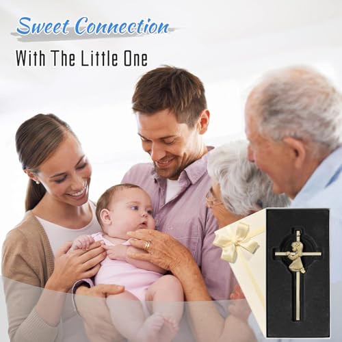 Tryuunion Baby Wall Cross Baptism Gifts for Girl, 6-inch Gold Blessing Girl Baptism Crosses for First Holy Communion Christening and Dedication Baptismal Gifts from Godparents - color: Gold Girl