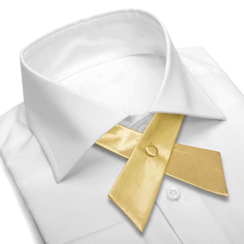 Women's or Men's Crossover Neck Tie Solid Color Continental Tie - color: Gold