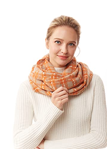 ScarvesMe Women's Check and Plaid Soft Infinity Loop Winter Fall Warm Scarf - color: Lof1252_beige
