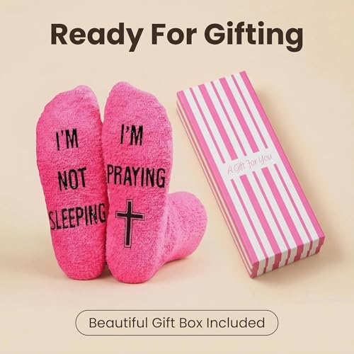 Christian Gifts for Women - Religious Gift Novelty Jesus Socks, Catholic Inspirational Faith-Based Present - color: Rose Pink