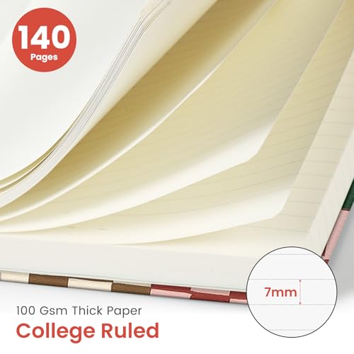 Taja Lined Spiral Journal for Women, A5 Cute Hardcover Notebook for Work - color: C-Checkered