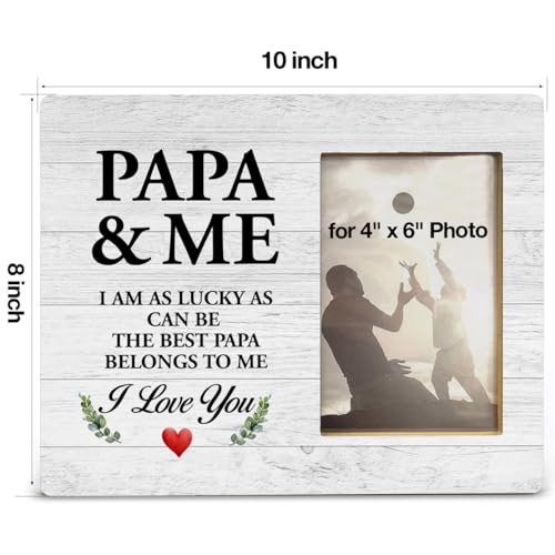 Yuzi-n Best Papa Gifts, Grandpa Gift From Grandkids Granddaughter Grandson, Gift for Grandfather, Papa and Me Wood Picture Frame for 4x6 Inches Photo - style: Papa