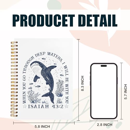 Shark Bible Notebooks for Note Taking, Shark Gifts, Shark Christian Office Supplies, Christian Journaling Notebook, Scripture Journals for Writing, Prayer Journal for Woman 5.5x8.3 - color: blue