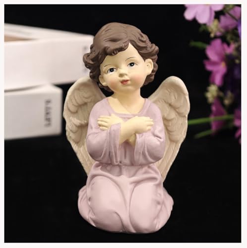 Praying Angel Figurine, Kneeling Guardian Angel Statue - size: 3.74"H