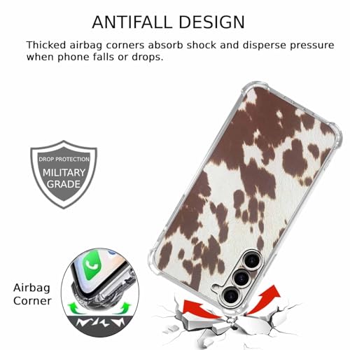 Case for Samsung Galaxy S23+ with Cowhide Pattern,Farm Animal Retro Western Cattle Desgin,Trendy Soft TPU Phone Cover Bumper(S23+,Leather) - color: Cowhide, size: Samsung Galaxy S23+