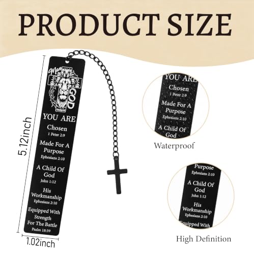 Bible Metal Bookmark Christian Cross Man of God Gifts for Men