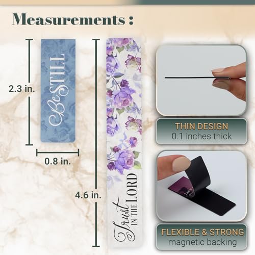 Christian Art Gifts Magnetic Scripture Bookmark Set for Women: Be Still