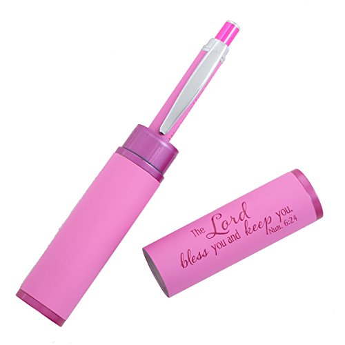 Christian Art Gifts The Lord Bless You Pink Ballpoint Pen with Gift Box - style: Lord Bless You