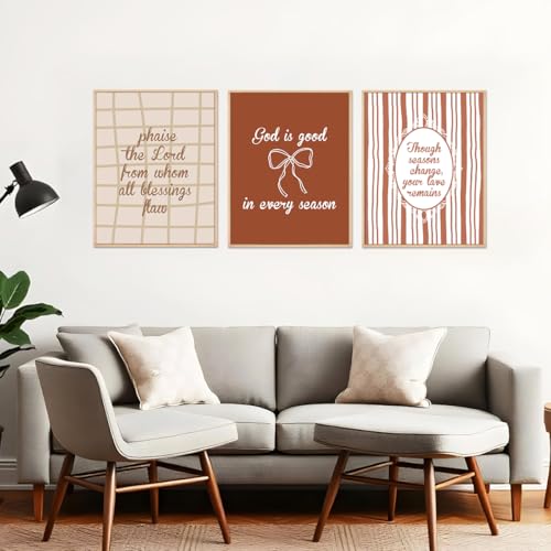 Set of 3 Poster Bible Verse Wall Art,God Is Good In Every Season Sign - color: God is Good in Every Season