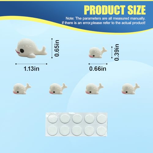 Dolphins Car Dashboard Decorations, Funny Resin Animals Rear View Mirror Ornaments, Mini Cute Automotive Interior Accessories for Women Girl (WH-6PCS) - size: WH-6PCS