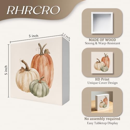 Fall Pumpkin Decor Wooden Box Sign - color: Fall-6