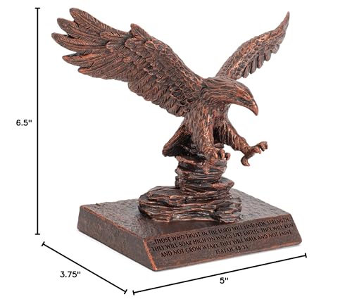 Lighthouse Christian Products Soar Like an Eagle Bronzelike Finish 6.5 x 3.75 Cast Stone Mounted Sculpture - style: Eagle