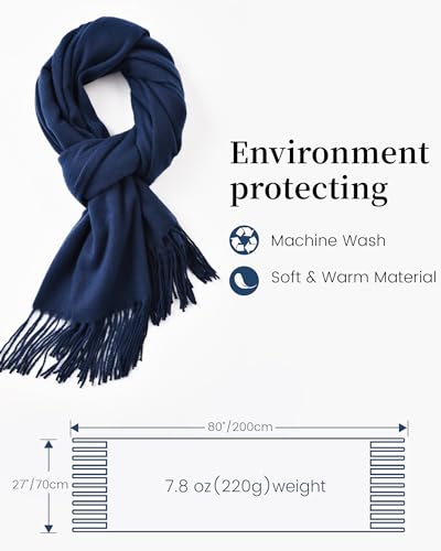 Winter Scarf for Women Scarves Shawls Wraps Accessories Blanket Scarf - color: Navy