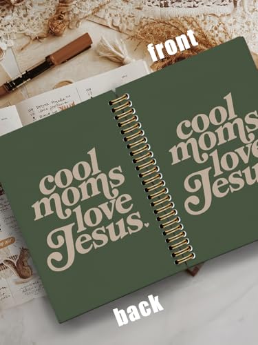 Christian Mom Gifts,Bible Study Journal Notebook for Praying Mama Inspirational Mom Faithful Mother,Church Journal for Notes Taking,Cool Moms Love Jesus Hardcover Spiral Notebook 5.5x8.3 Inch - color: COOL MOMS LOVE JESUS