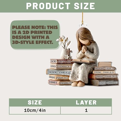 God Says I Am Christian Christmas Ornament 2026, Faith Gifts for Women - color: Kat_lh God You Arr Girl Book