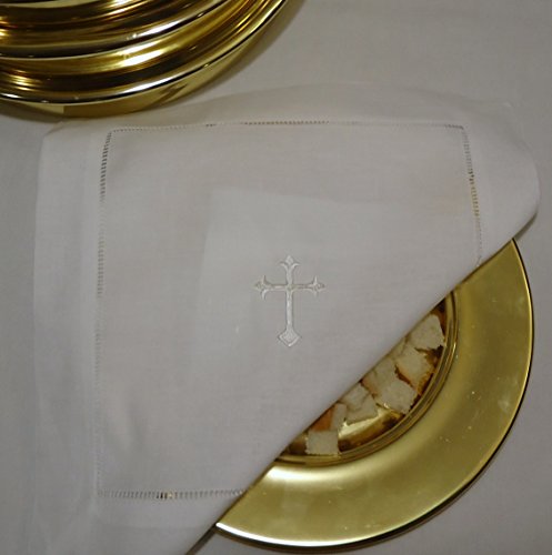 Integrity Designs White Linen Altar Cloth White Cross Embroidery