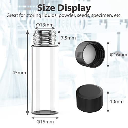 FOUR E'S SCIENTIFIC 1 Dram Clear Glass Vials, 4ml Sample Vials 100 Pack - size: 4ml Clear