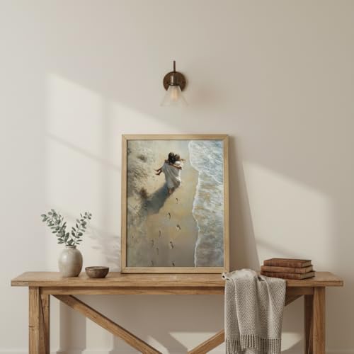 Framed-Jesus Holding Woman Canvas Wall Art,12x16in - color: Framed Jesus Woman, size: 16"L x 12"W