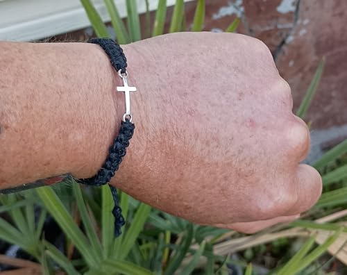 Cross Hemp Bracelet - color: Black