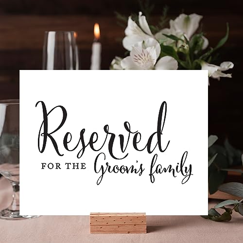 Andaz Press Wedding Party Signs, Formal Black and White, 8.5-inch x 11-inch, Reserved for the Groom's Family, 1-Pack - color: Reserved for Groom's Family