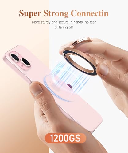 GVIEWIN Magnetic Phone Ring Holder, Compatible with MagSafe Phone Grip - color: Flowing Sakura/Pink