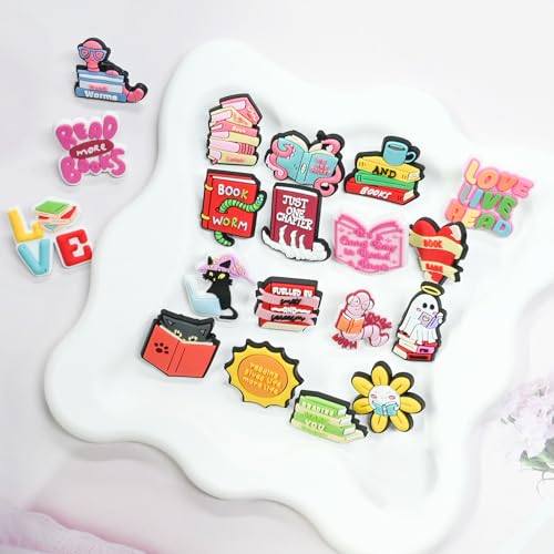 Cute Pins Bulk,Funny Backpack Pin Lapel Badge Pins Set for Jackets,Hats - style: Bookish-30PCS