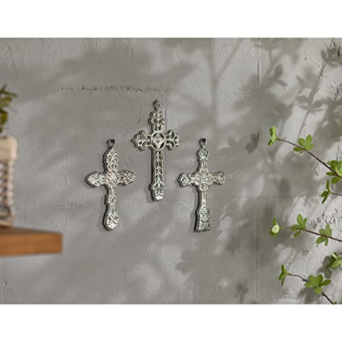Aifeorzo 3 Pcs Decorative Wall Crosses, Cast Iron Cross Wall Decor - size: 4.33" x 6.69"