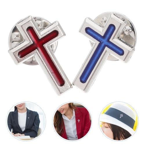 GALPADA 2pcs Holy Communion Brooch Cross Lapel Pin for Men Gold Cross Suit Pin Religious Brooch for First Holy Communion Baptism Eucharist Church Formal Wear