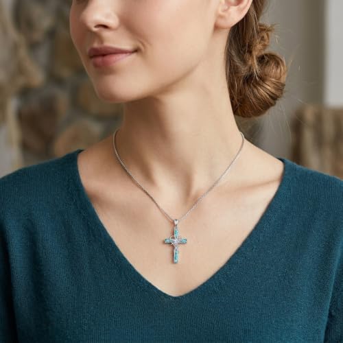 Cross Necklace Origami/Wooden/Caravaca/Faith Pendant Necklace Christian Religious Catholic Cross Jewelry Gift for Women Men - color: Faith Cross