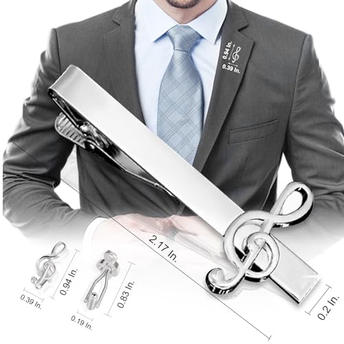 Tie Clips for Men, Mens Tie Clip Silver, Mens Tie Bars, Clip on Tie for Men - color: Silver Tie Clip Set 3