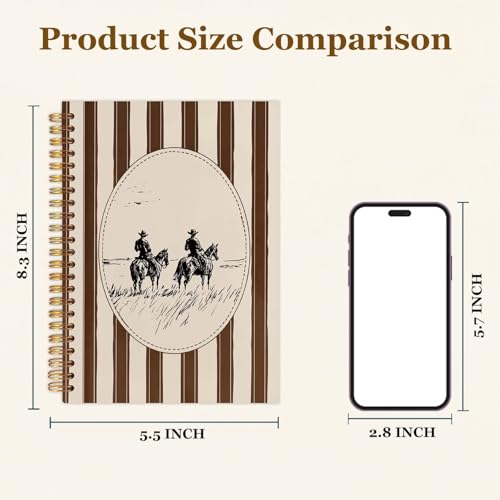 SAFDSGFDB Stripe Spiral Notebook Journal5.5x8.3, Hardcover Journal Notebook for Work Study Office Note Taking - color: Stripe western