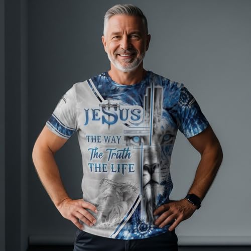 Jesus The Way The Truth and The Life Shirt, Religious Shirt for Men - color: Ds02, size: Medium