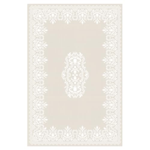 Persian Paisley Jacquard Tablecloth, Rectangular, 60 x 84 inches, Ivory - size: 84" x 60" (Rectangular)