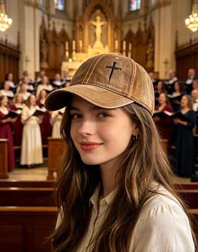 Vintage Baseball Cap for Men Women – Soft Cotton Embroidered Hat, Adjustable Low Profile Dad Hat - color: 3 Nail Cross Vintage Washed Brown